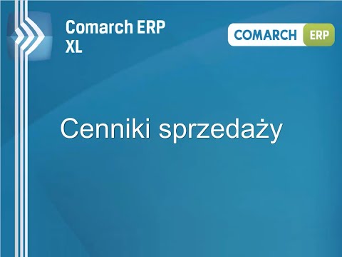 Comarch ERP XL - Cenniki sprzedaży