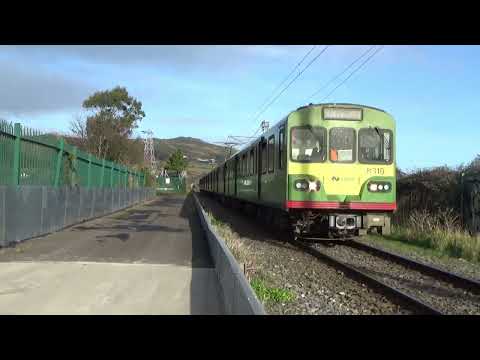 DART Train at Rathdown Road Crossing.