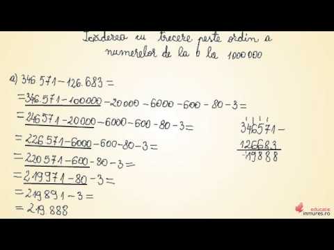 Scăderea cu trecere peste ordin - Matematică clasa a IV a
