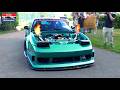 Modified Cars Leaving Car Show Silvia V8 Turbo RX7 LBWK Camaro Turbo Lowriders E36 Turbo