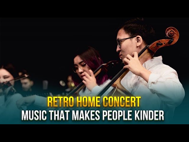 Retro home concert. Music that makes people kinder