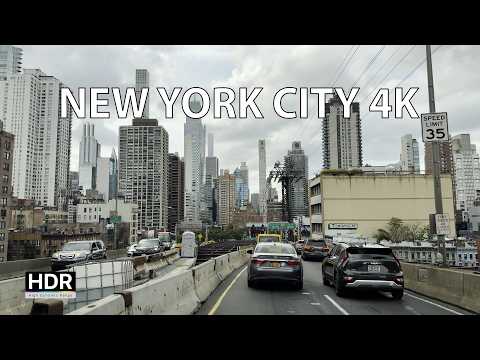 Driving New York City 4K - Skyscrapers & Islands - USA