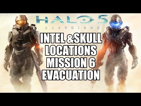 Halo 5 All Intel & Skull Locations - MISSION 6 - Evacuation - Hunt The Truth / Gravelord