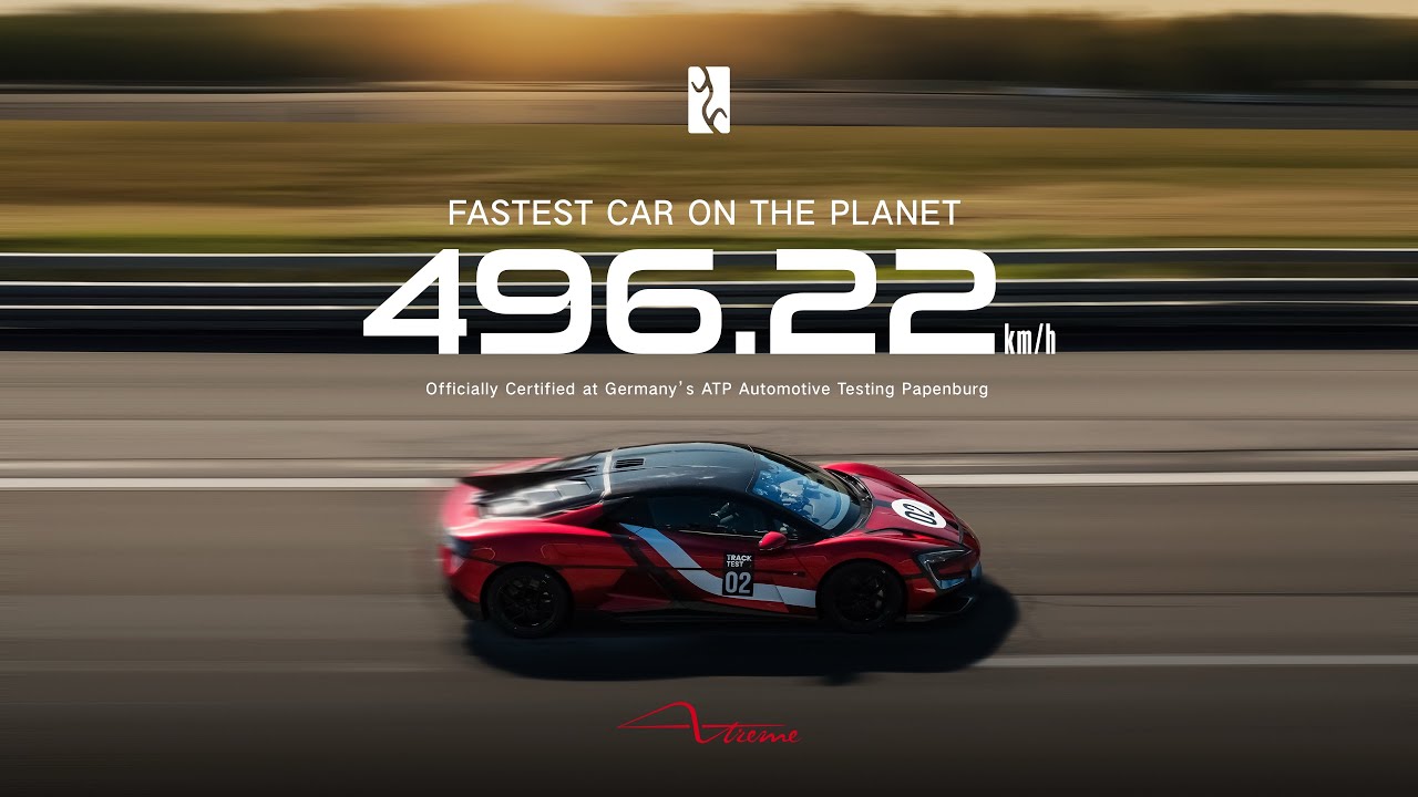 Yangwang U9 Xtreme at ATP Papenburg during its 496.22 km/h production EV world speed record run