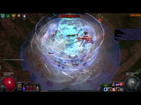 [Path of Exile] Righteous Discharging Wormblaster VS T13 Full Crit Rhoa +73% Attack speed !