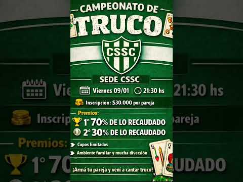 Viernes 09/01/26. 21:30 hs. Puerto Santa Cruz, Prov. de Santa Cruz. #locosxeltruco #truco