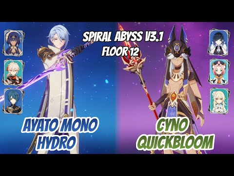 Ayato x Candace Mono Hydro & Cyno QuickBloom Comp. Abyss v3.1 Floor 12 (9 Stars) | Genshin Impact