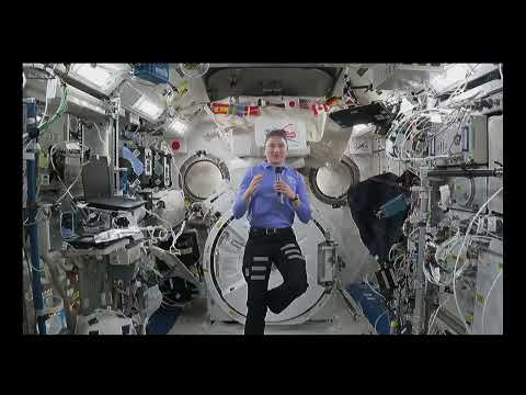 NASA Astronaut Kayla Barron speaks with Navy Talent Acquisition Group New England from the ISS.