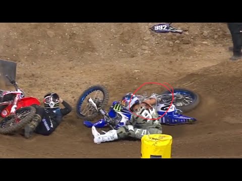 Ken Roczen & Cooper Webb Crash; San Diego 450 SX 2018