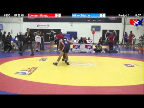 Schultz GR 55 KG Quarterfinal: Spenser Mango (U.S Army) vs. Nikko Triggas (NYAC)
