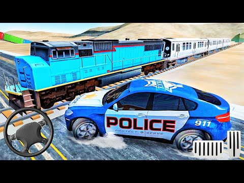 Off-Road Police Car X5 Driving Simulator / Police Car BMW X5 V/S Train Android & iOS Gameplay - HD