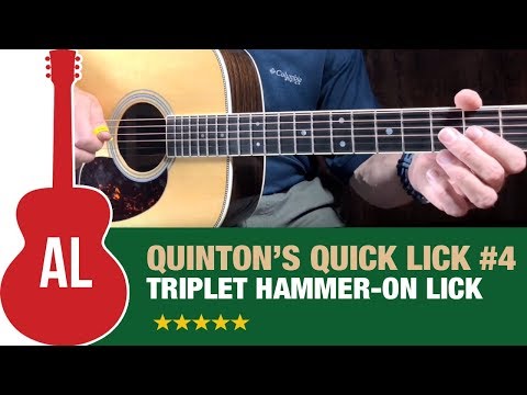 Triplet Hammer-On Lick for Acoustic Guitar - Quinton's Quick Lick (#4)