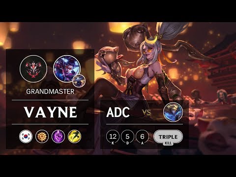 Vayne ADC vs Ezreal - KR Grandmaster Patch 9.15