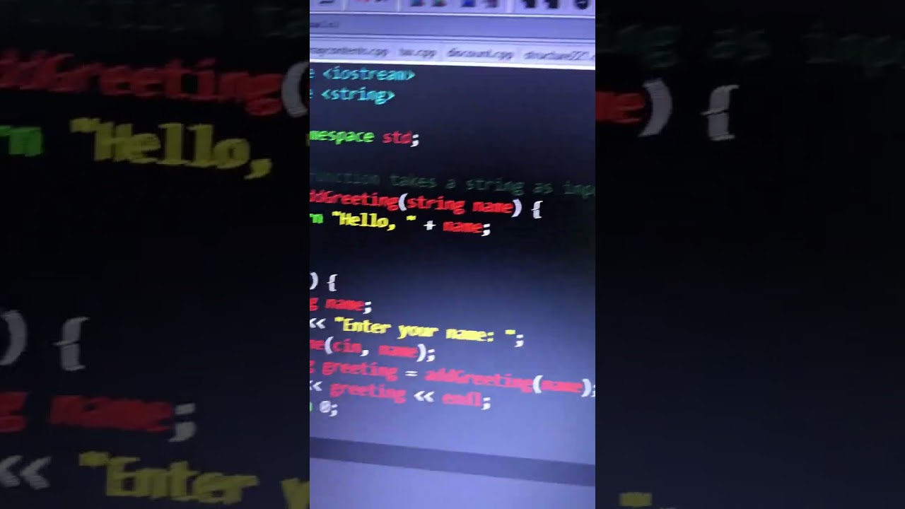 string greet c++ #coders #codinglife #codingninja #codemasters #codelife #coding #code #coder #cpp