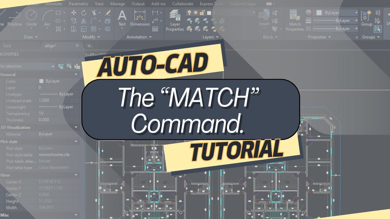 The Match Command Tutorial | Autocad