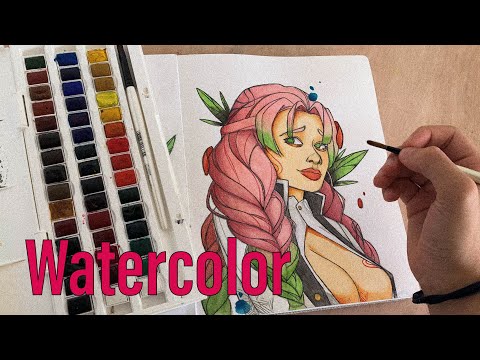 WATERCOLOR painting/ Kimestsu no yaiba Mitsuri kanroji/Stay Down feat. Sadeyes - Prod. Kado(lofi)
