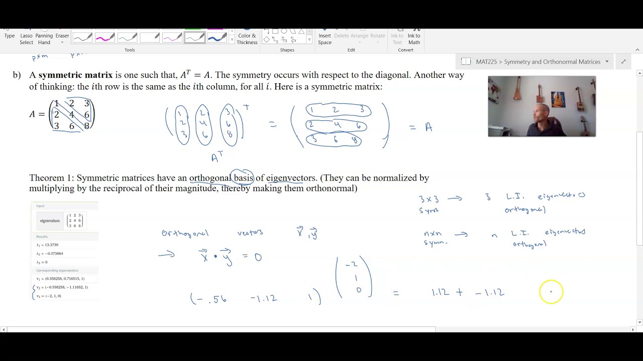 Symmetric and Orthonormal Matrices