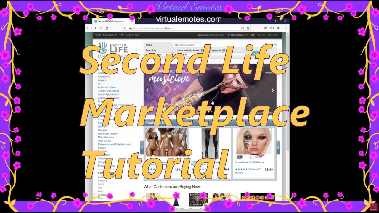 Second Life Marketplace Tutorial - How to use the marketplace to find and buy your fav items.