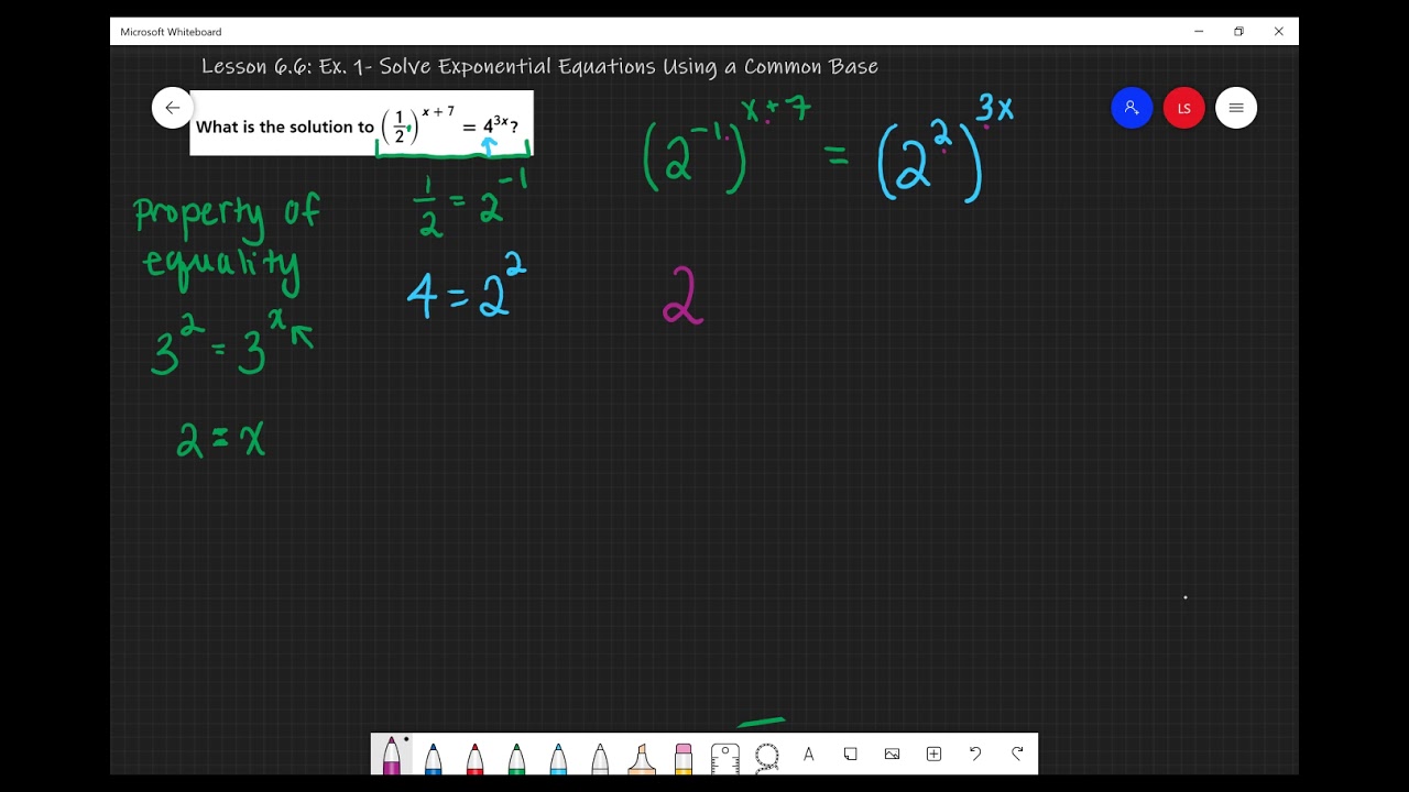 Lesson 6.6: Ex. 1- Solve Exponential Equations Using a Common Base