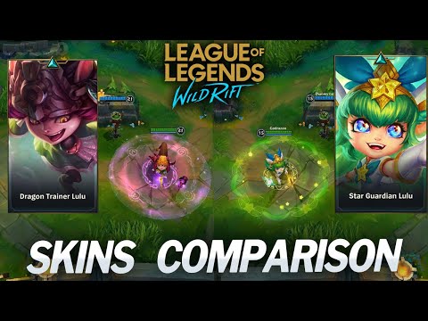 Star Guardian Lulu VS  Dragon Trainer Lulu ( Skins Comparison ) - League Of Legends Wild Rift