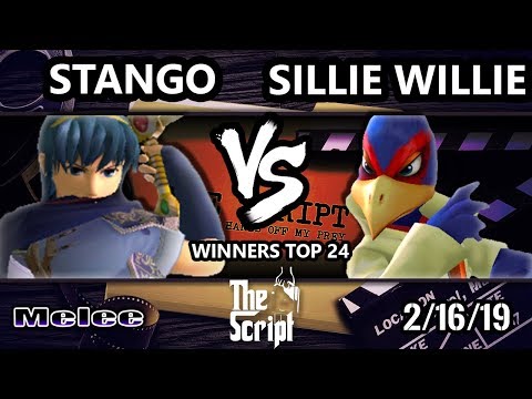 The Script 2 - Stango (Marth) Vs. Sillie Willie (Falco) - Smash Melee Winners Top 24