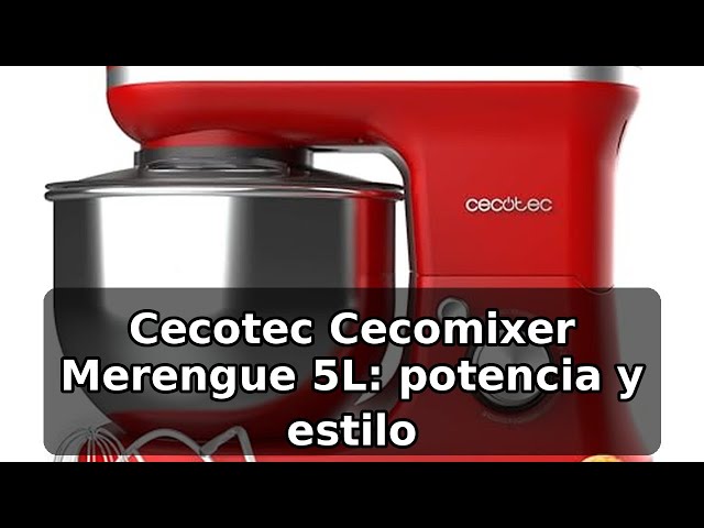 Vídeo relacionado con Cecotec Batidora Amasadora Cecomixer Merengue 5L 1200 Rojo, 1200 W en 6 Niveles, 5 Funciones, Movimiento Planetario, Diseño Elegante, Bol de Acero de 5 L y Accesorios para Batir y Amasar