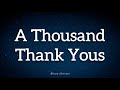 Sarah Kroger - A Thousand Thank Yous (Lyrics)