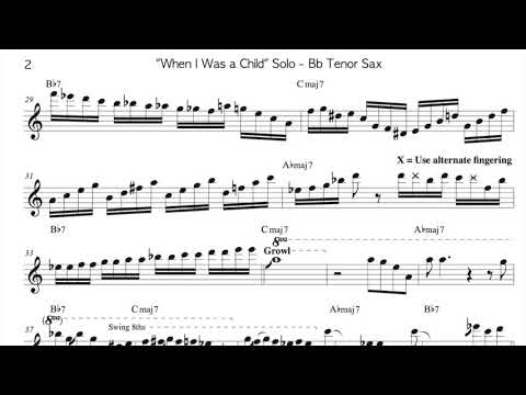Joel Frahm - "When I Was a Child" (Solo Transcription)