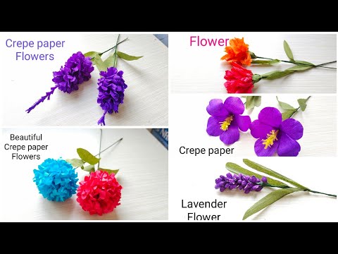 5 Easy Crepe Paper Flowers Making Ideas | Easy Crepe Paper Craft | Easy Paper Craft | DIY Craft