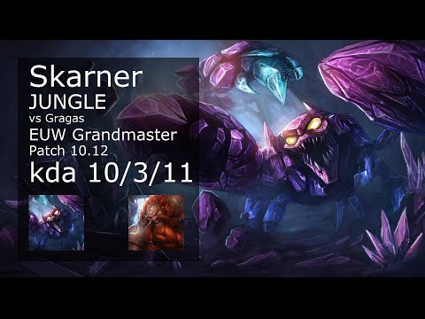 Skarner vs Gragas Jungle - EUW Grandmaster 10/3/11 Patch 10.12 Gameplay