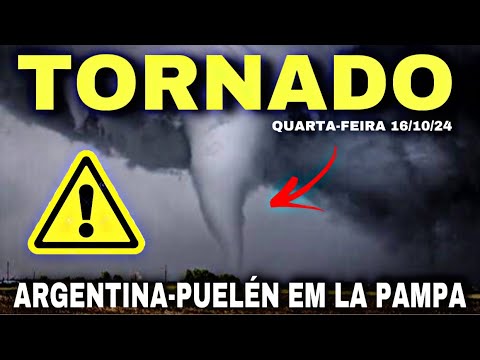 🌪️ TEMPORAL DE GRANIZO com TORNADO na ARGENTINA em PUELÉN -LA PAMPA -quarta-feira 16/10/24