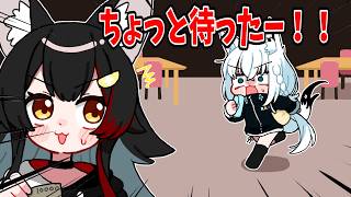 ミオに奢られるのを全力で阻止するフブキ【ホロライブ手描き切り抜き/大神ミオ/白上フブキ/猫又おかゆ】