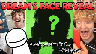 youtubers react to dream's FACE REVEAL (part 1/2)