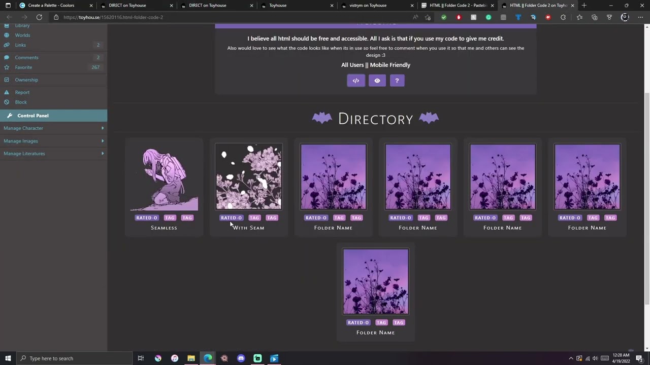 Toyhouse || Directory Help