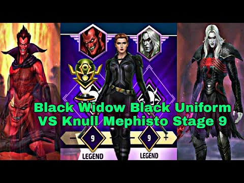 Black Widow Clear WBL Knull And Mephisto Stage 9 With Black Uniform - Marvel Future Fight