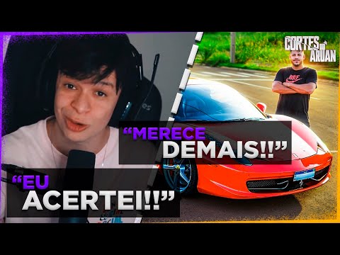 ARUAN REAGE A ESSE É MEU CARRO NOVO! MINHA NOVA FERRARI 😍 (RENATO GARCIA) - Cortes do Aruan