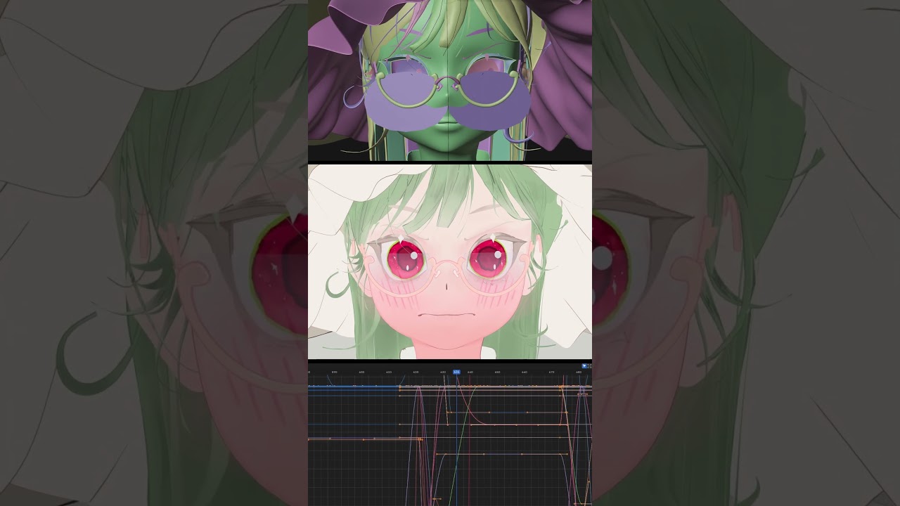 2D Anime Chracter Facial Animation Test in Blender 3D