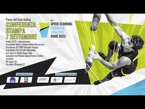 Conferenza Stampa Evento di Qualifica Olimpica Continentale Arrampicata Sportiva Speed.