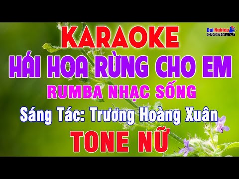 Hái Hoa Rừng Cho Em Karaoke Tone Nữ Nhạc Sống Rumba Cực Êm, Hát Bao Phê || Karaoke Đại Nghiệp