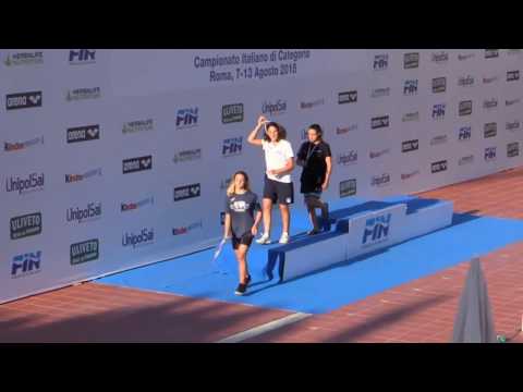 Premiazione 100 rana Campionati Italiani di Categoria Juniores - Roma 2018