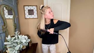 NO FRIZZ, Straight, Silky hair | LANDOT Negative Ion Heated Hair Straightener Brush