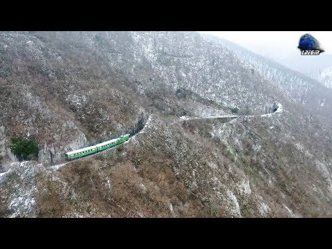 🚁🚂Amazing Drone View Mountain Train Anina-Oravița on Semeringul Bănățean Route  - 14 February 2019