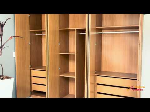 Video thumbnail of Guarda Roupa Casal Rommeo 100 MDF 6 Portas e 6 Gavetas Moderna Mobília