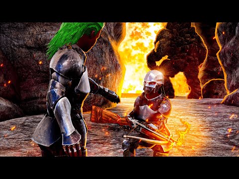Raiding Triple Waterfall Using Flame Arrows! Ark PvP