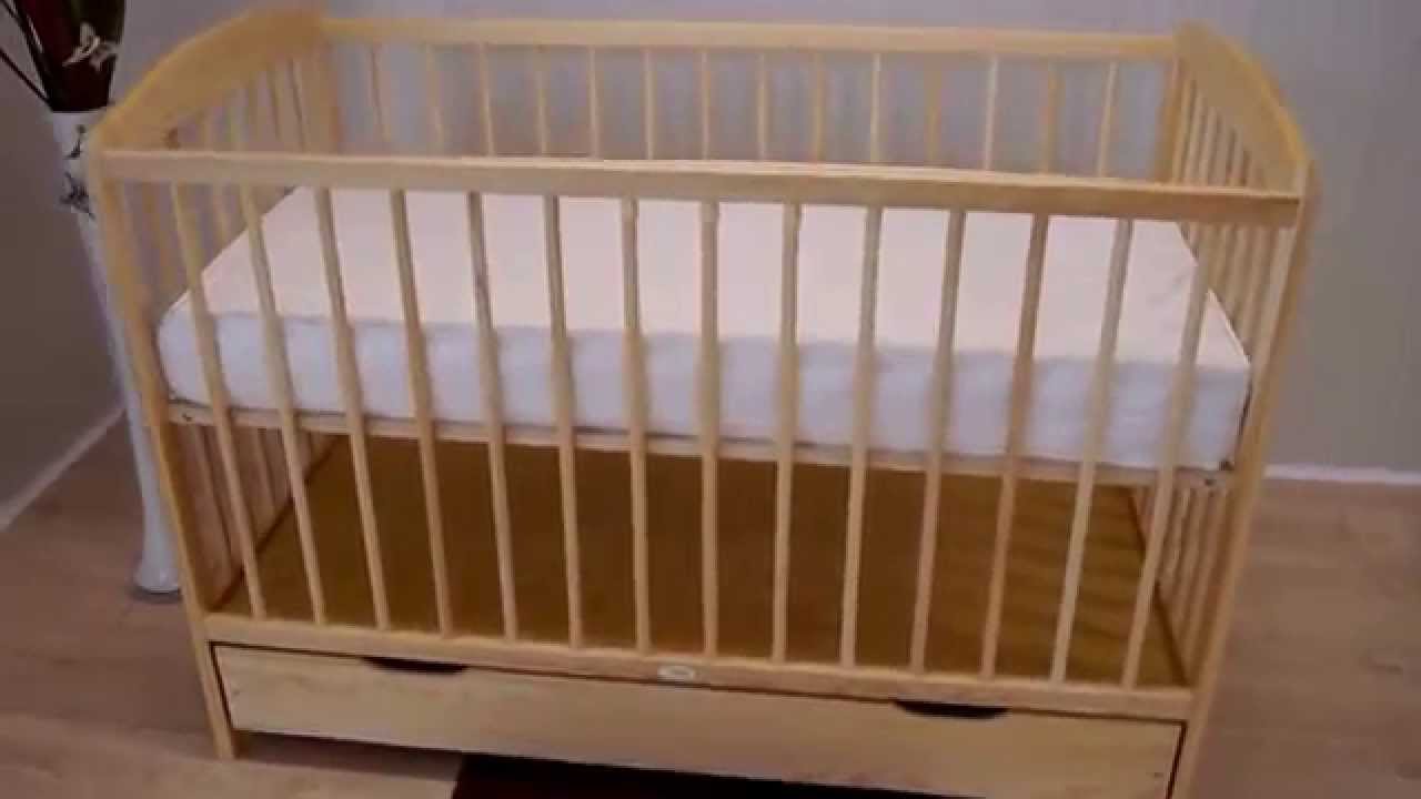 Klasyczne łóżeczko z szufladą  SOSNA NATURALNA KRAKÓW