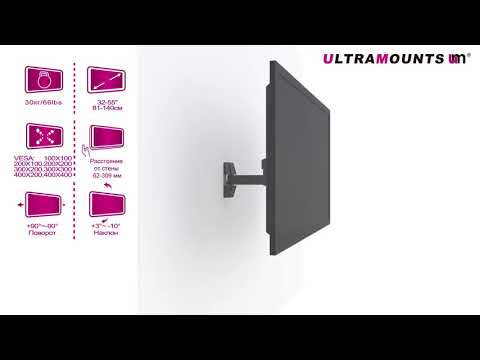 Миниатюра изображения товара Кронштейн для телевизора Ultramounts UM 903 (черный)