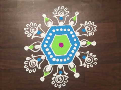 7 x 4 Interlaced dot diwali special rangoli design by Gauri || रंगोली | beautiful rangoli Video