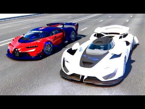 SRT Tomahawk VGT vs Bugatti Vision GT at Drag Race 24 KM