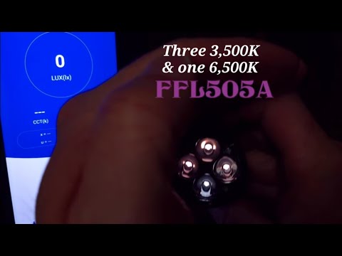 Fireflies E04 Surge, FFL505A tint mix candela test. (see description below for details)