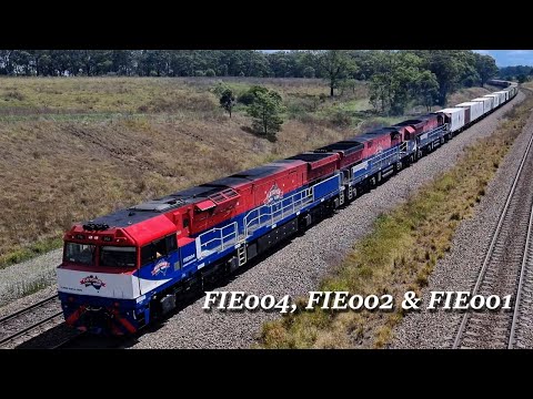 Diesel Locomotives FIE004, FIE002 & FIE001 - Lochinvar & Kotara - January 2023